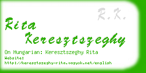 rita keresztszeghy business card